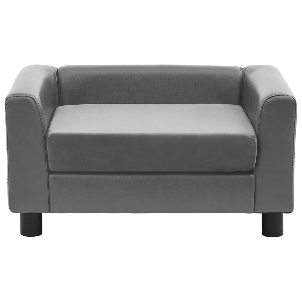 Divano per Cani Grigio 60x43x30 cm in Peluche e Similpelle 170959