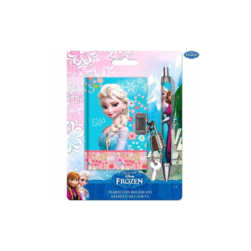 Trade Shop - Mini Diario Taccuino Con Lucchetto+penna Abbinata Scuola Disney Frozen -