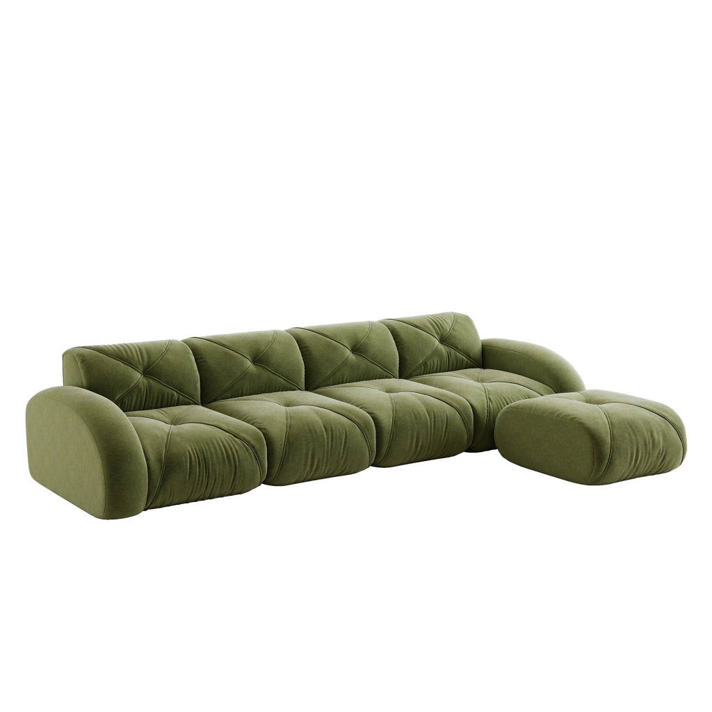 Sedia modulare L - Zephmum - 4 posti, verde, antiscivolo, senza montaggio