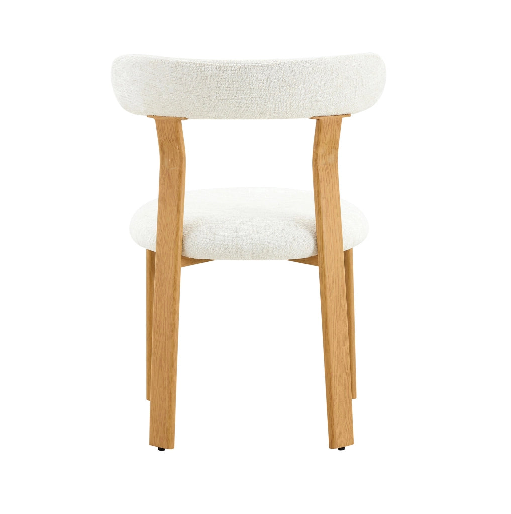 Sedia bianca in ciniglia con schienale ergonomico imbottito
