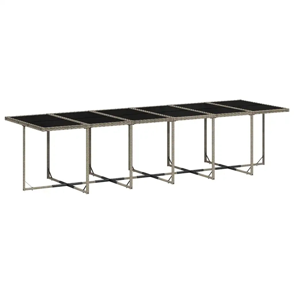 Set da Pranzo da Giardino 17pz con Cuscini Grigio in Polyrattan 3210884