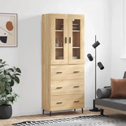 Credenza-Buffet-Armadio da cucina Rovere Sonoma 69,5x34x180 cm in Legno Multistrato 821246