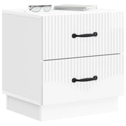 Comodino | Armadio da Notte | Mobiletto da notte con cassetto Bianco Lucido 43 x 34,5 x 44,5 cm
