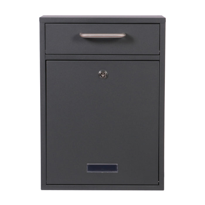 Cassetta delle lettere 2x3 V52 antracite a muro Con serrature e targhette nome Posta