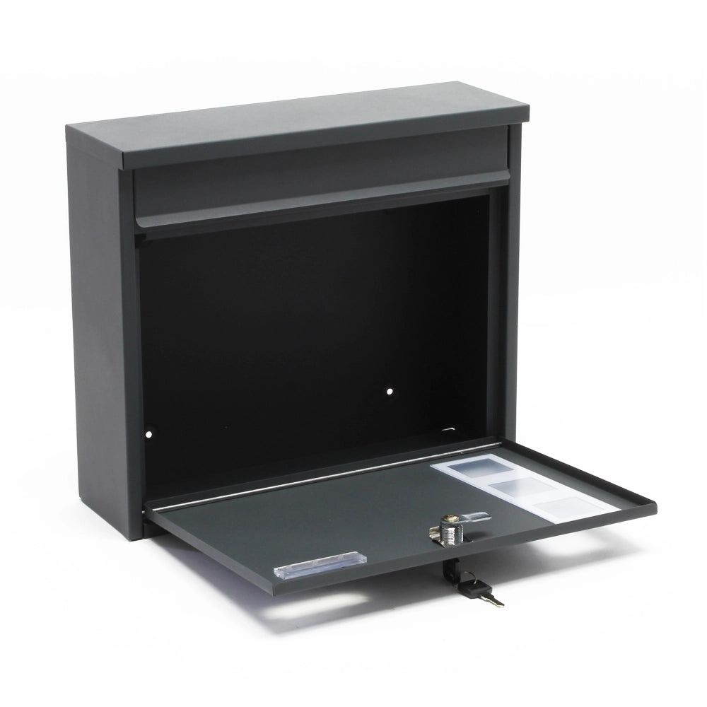 Set Cassetta postale singola autoportante V12 antracite, con telaio di supporto