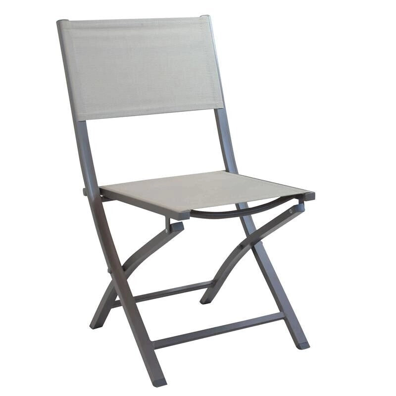 SEDIA GEORGIA PIEGHEVOLE CON STRUTTURA IN ALLUMINIO COLORE TAUPE