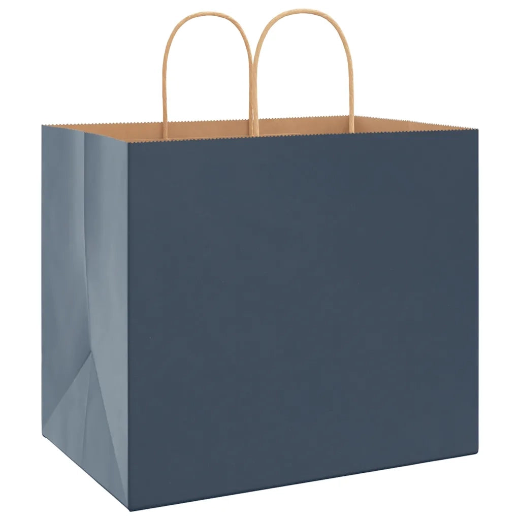 Sacchetti di Carta 250 pz con Manici Blu 32x22x28 cm 4101708
