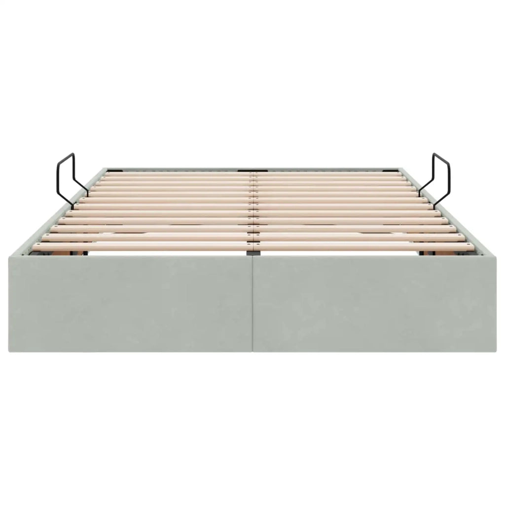 Letto ottomano Grigio Chiaro 120 x 190 cm Velluto