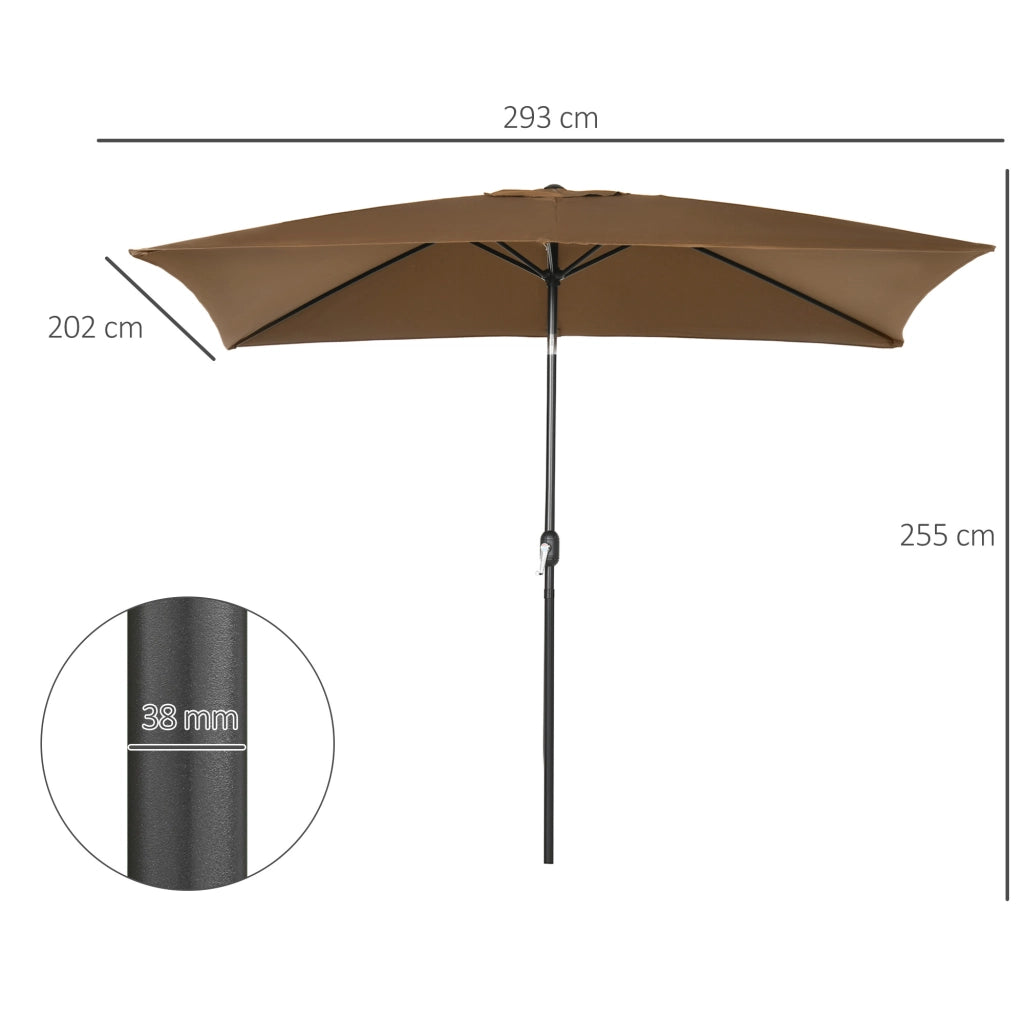 Tendone Parasole Retrattile Inclinabile ¨C zephmum ¨C Marrone 2.94x1.98x2.55 m