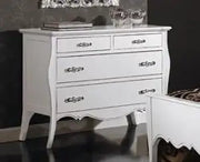 Comò in legno massiccio di pioppo sagomato laccato bianco