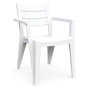 Set di 6 sedie da esterno Courtenay, Seggiola da giardino, Seduta outdoor multiuso, Panchina da giardino, 62x59 h79 cm, Bianco