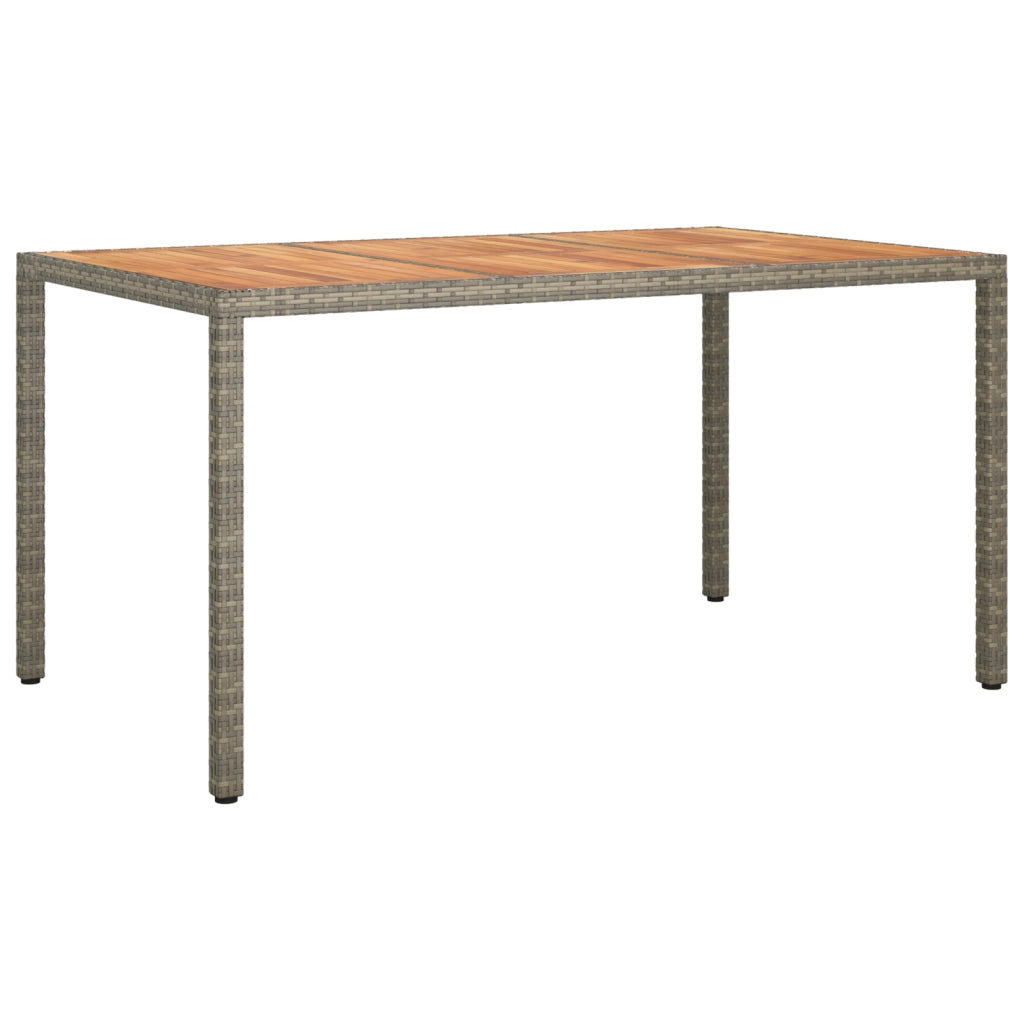 Tavolo da Pranzo da Giardino Grigio 150x90x75 cm Polyrattan