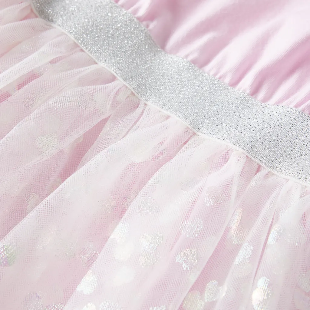 Abito da Bambina con Volant Rosa Chiaro 104 14550