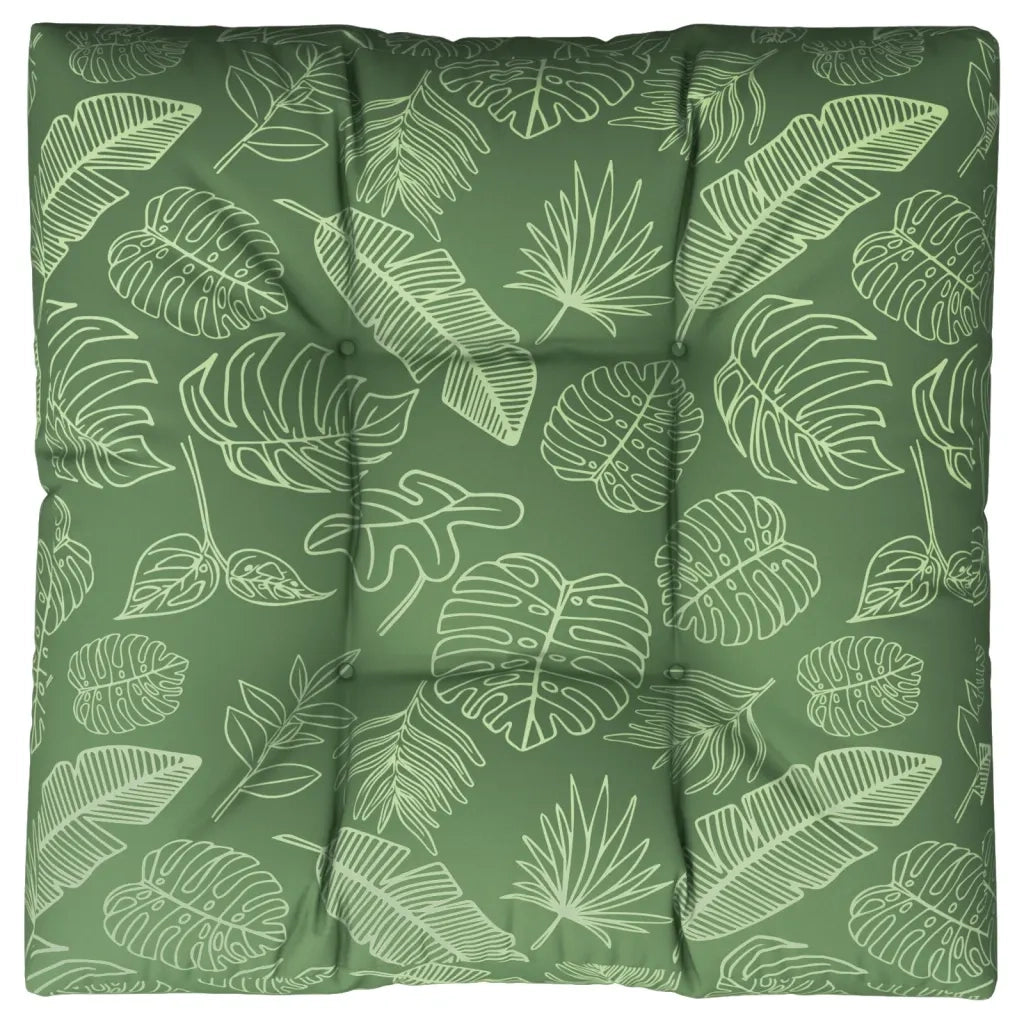 Cuscino per Pallet con Motivo a Foglie 80x80x12 cm in Tessutocod mxl 94462