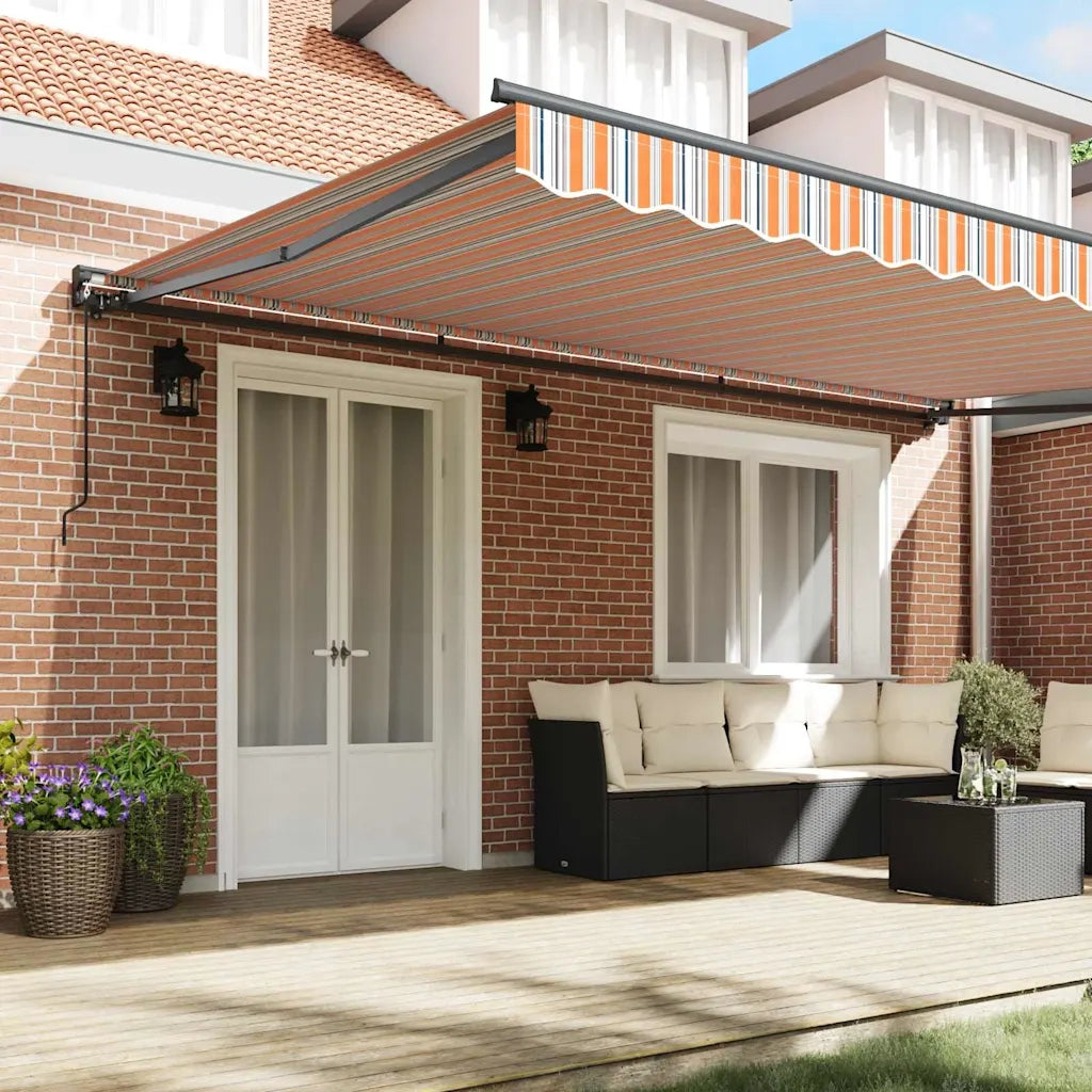 vidaXL Tenda Retrattile Striscia Multicolore 500x300 cm Tessuto