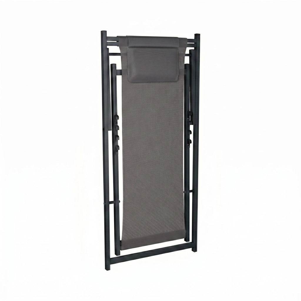 Mezzaluna - Set di 2 sdraio pieghevoli 59x97x104 cm da giardino in alluminio e textilene antracite