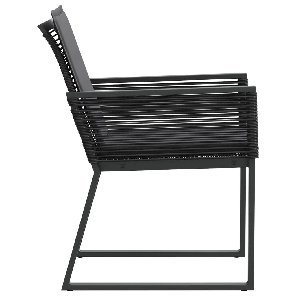 Sedie da Giardino con Cuscini 2 pz | Sedie da Esterno Nere in Polyrattan