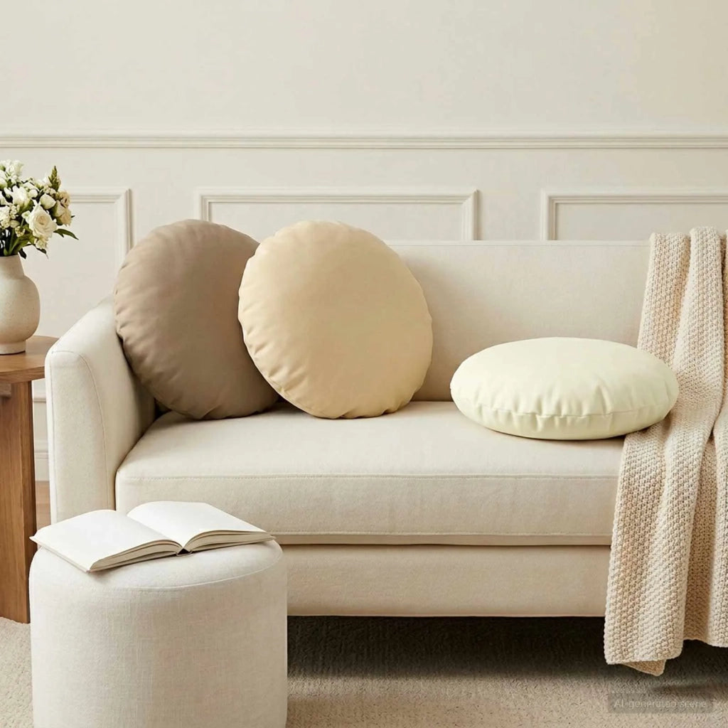 Federa 6 pcs HEERLEN Beige Ø 50 cm Poliestere 922666