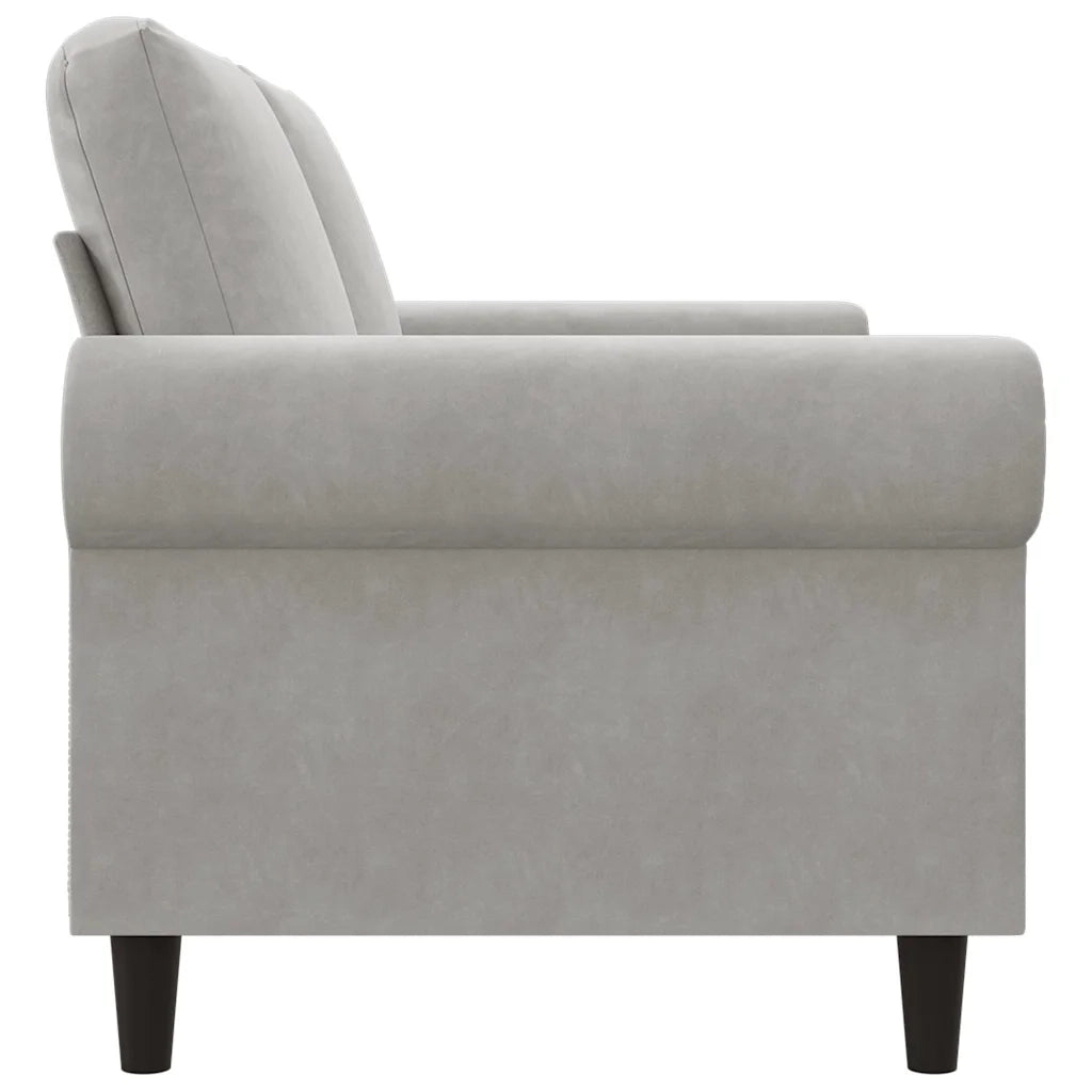 Divano a 2 Posti Grigio Chiaro 140 cm in Velluto 359529