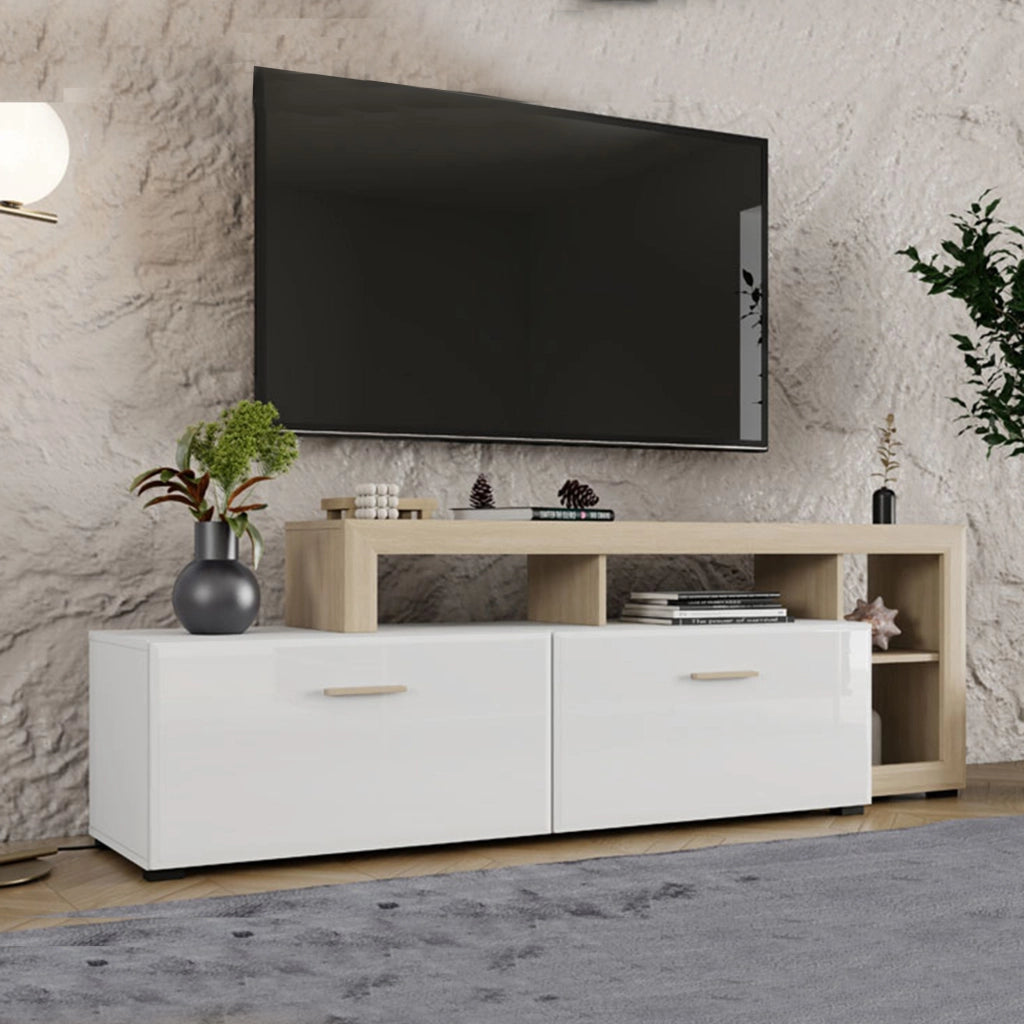 Casola, Mobile Porta tv 5 Ripiani, 189x42x61h cm Bianco Opaco