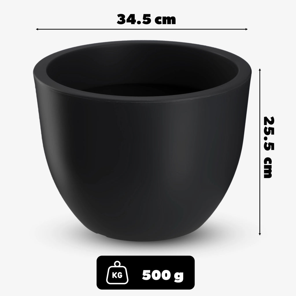 Vaso da fiori KADAX, rotondo, 35 cm, color antracite.