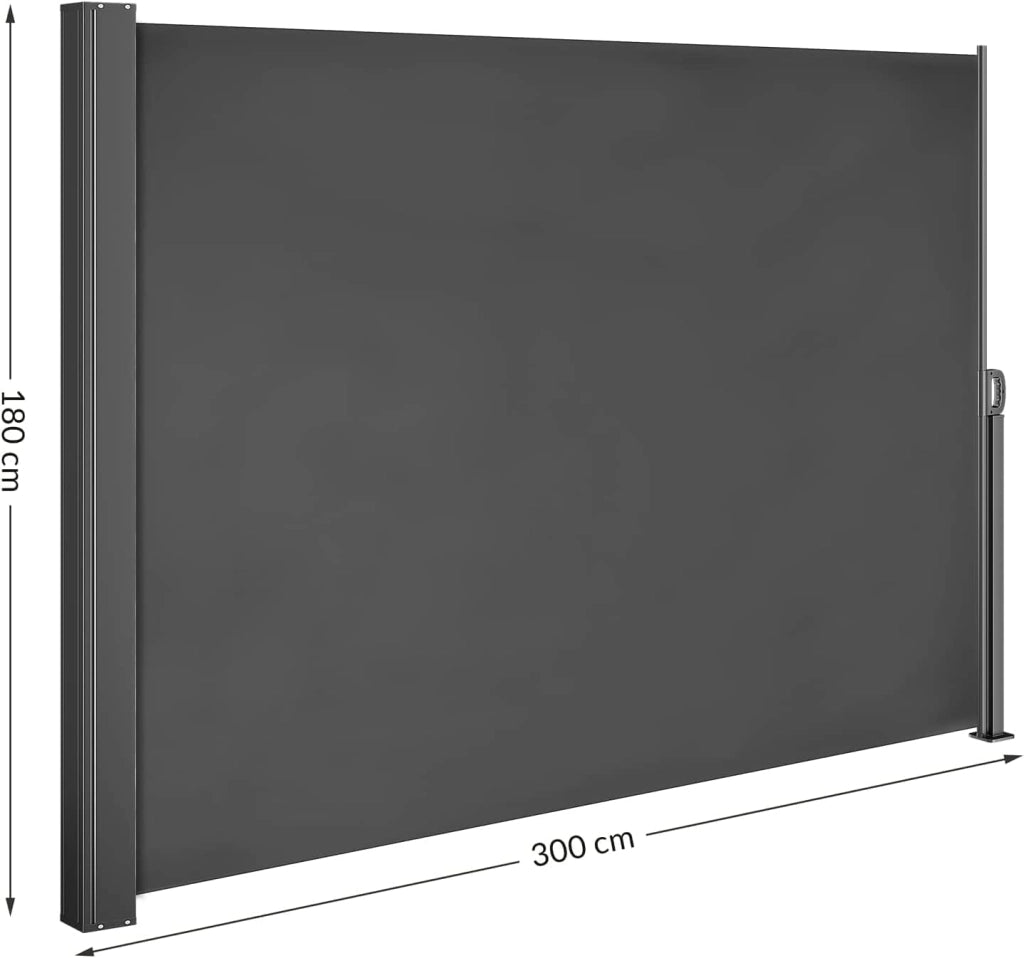Tenda Parasole Laterale Nosara 180x300cm Estensibile Opaca Copertura Separe Privacy Frangivento Balcone
