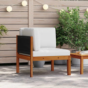 Divano angolare da giardino con cuscini in legno di acacia e corda 312428