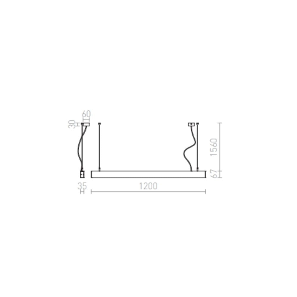 Lampadario LED PESANTE 35 a sospensione nero  230V LED 40W  3000K