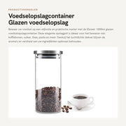 Contenitore di Stoccaggio 1000ml - Vetro di Borosilicato - Acciaio Inossidabile - Tappo Aria Etenso - Tanica di Stoccaggio Decorativa - Conserva Aroma e Freschezza - Contenitore di Stoccaggio