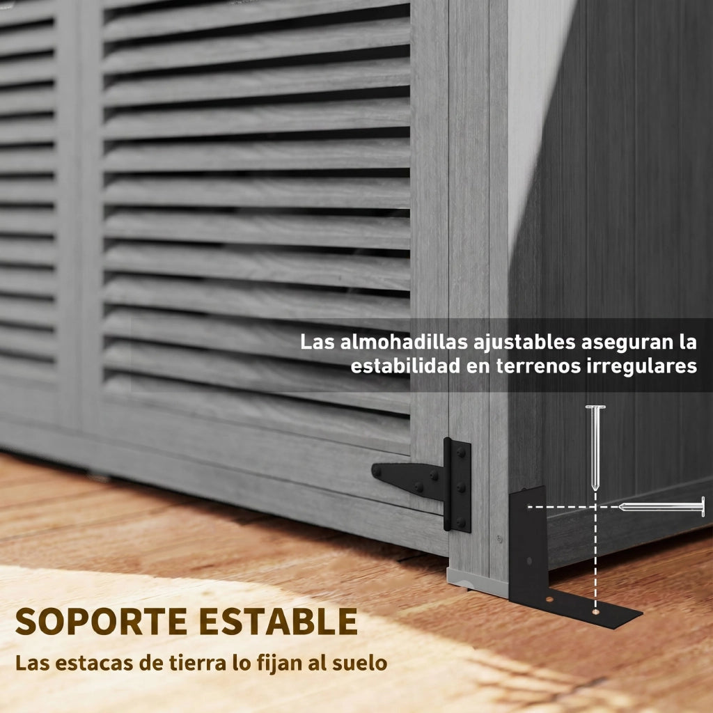 Armadio da Giardino ¨C zephmum ¨C Grigio 127x65x168 cm