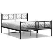 Letto matrimoniale | Letto per adulti | Giroletto con Testiera e Pediera Metallo Nero 120x190 cm