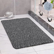 Matte antiscivolo 40 x 80 cm - Con scarico - Luffa PVC morbida - Asciugamano per bagno rapido - Bianco + Nero