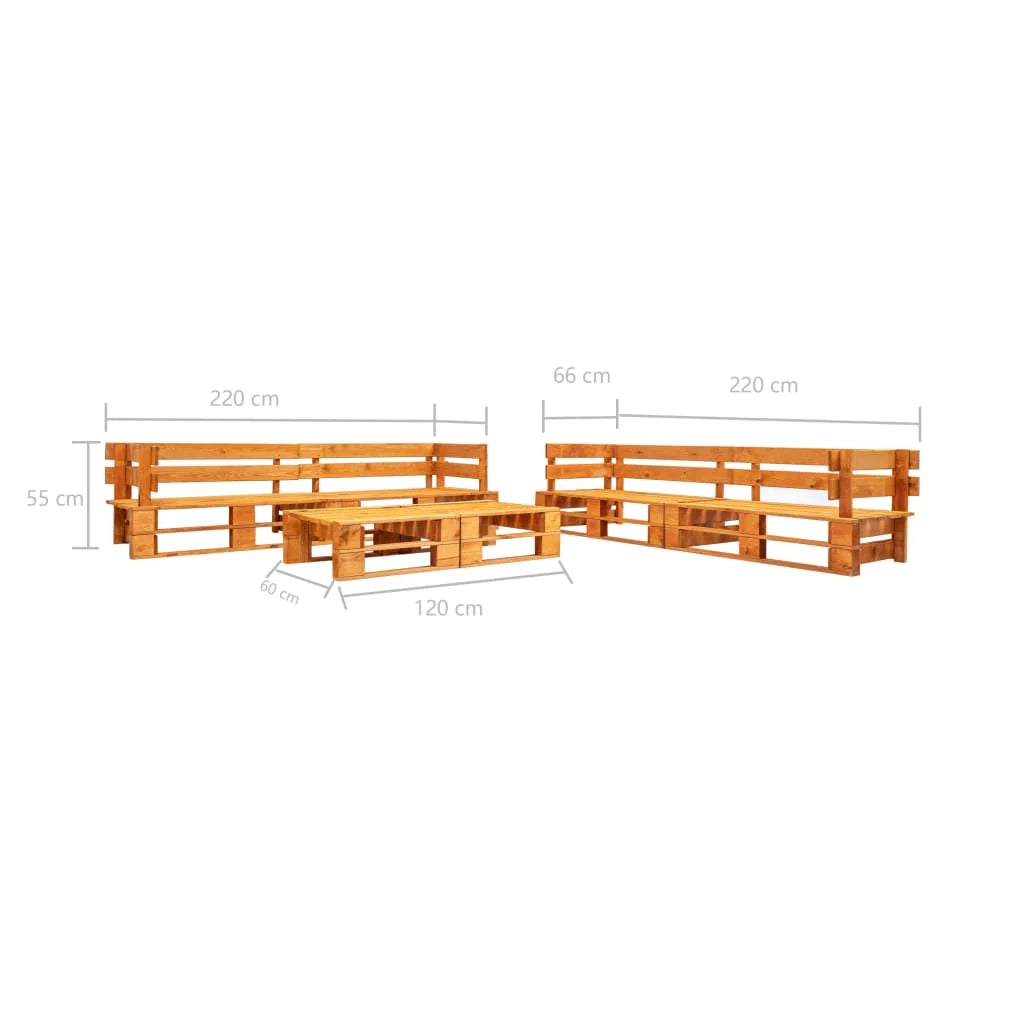 Set di mobili da giardino mobili da esterno set di mobili in pallet 6 pezzi legno marrone miele 02_0018467