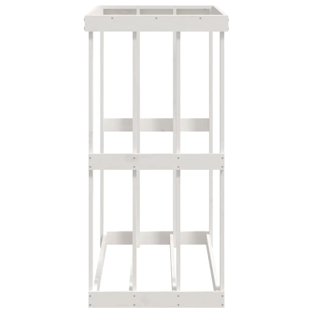 Portaceppi da Esterno Bianco 108x52x106 cm Legno Massello Pino 822627