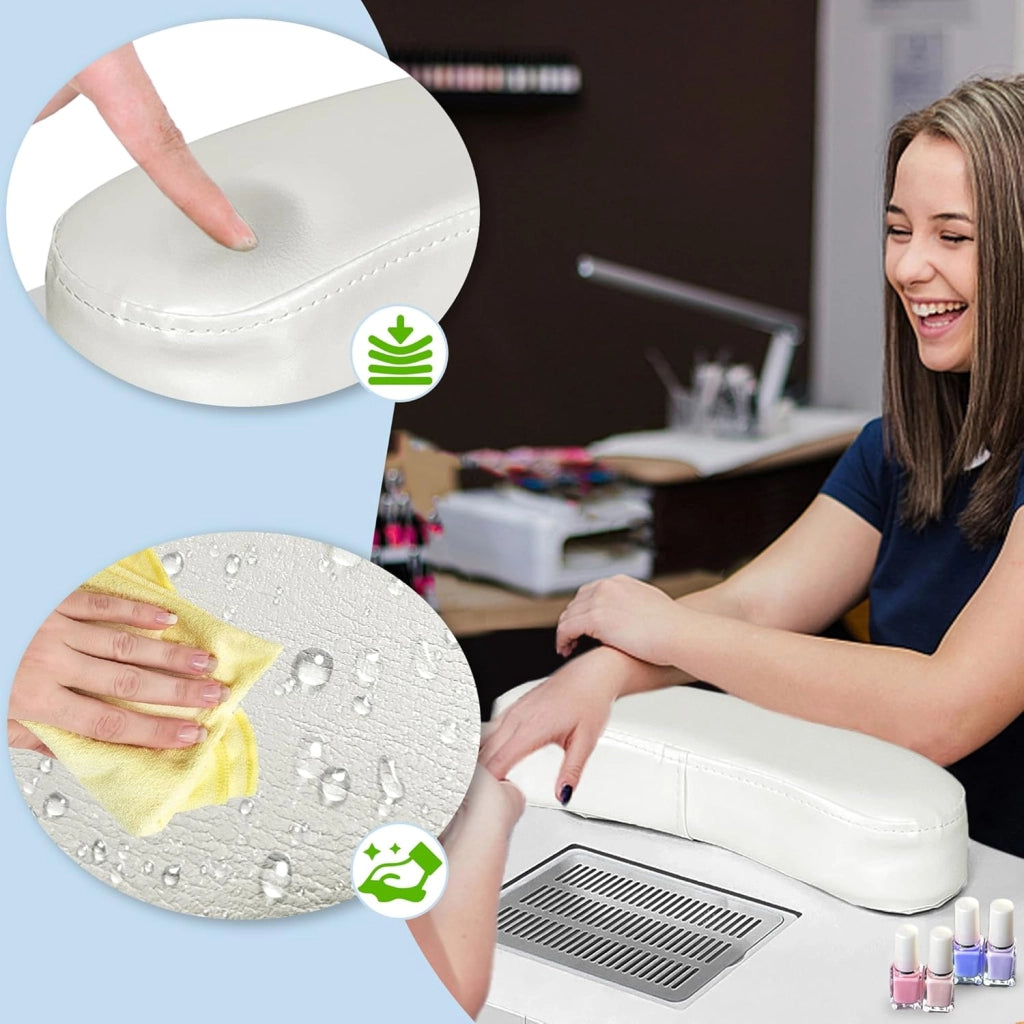 FIVMEN Tavolo per manicure con aspirazione e cuscino per le mani, pieghevole, per manicure, per manicure, per manicure, per manicure e per la casa, colore: bianco
