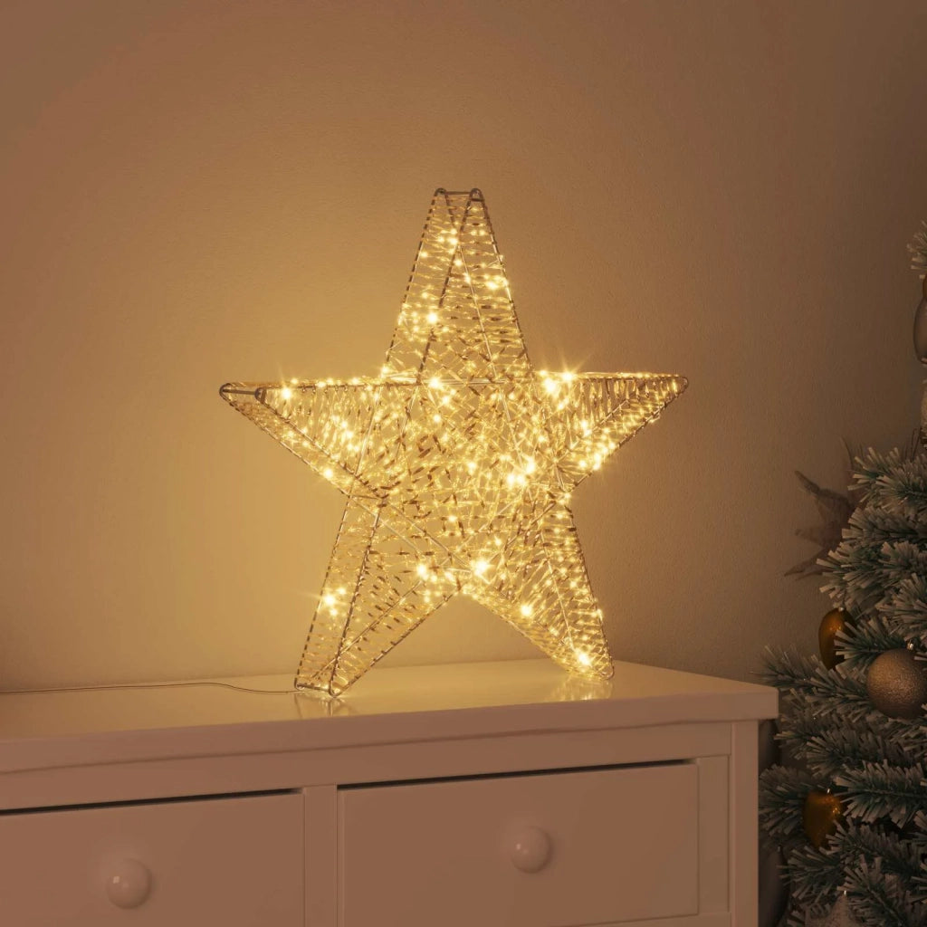 Stella 3D con 50 LED Bianco caldo 55 x 52.5 x 9 cm PET