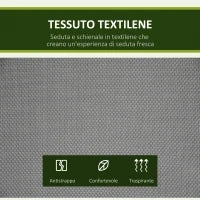 Dondolo a 2 Posti da Giardino con Tettuccio Regolabile, 140x118x162cm Grigio