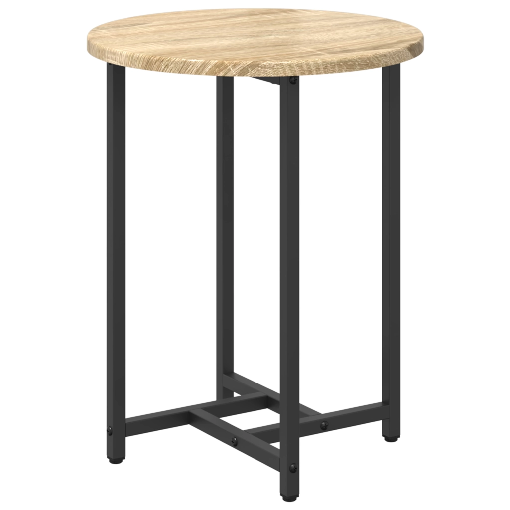 Set di 2 Tavolini in Legno Ingegnerizzato Rovere Sonoma e Metallo