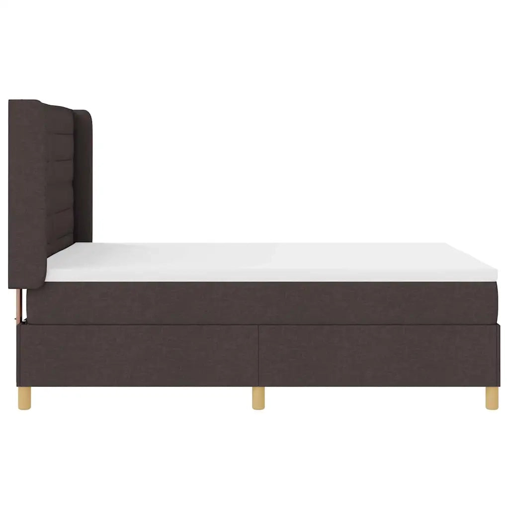 Letto a molle con strisce LED Marrone 140 x 200 cm Tessuto 3343633