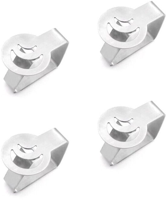 Clip per Tavolo in Acciaio Inossidabile - 4 Pezzi - Adatti per Tavoli con Lavoro Piano - Facili da Installare - Durevoli