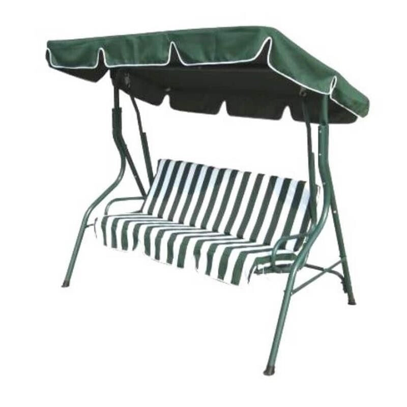 DONDOLO GREEN CON CUSCINO A RIGHE VERDI E PARASOLE 170 X 110 X H153 CM