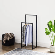 Stand Appendiabiti Holtålen con 2 Barre Porta Abiti 90 x 40 x 25 cm Acciaio Nero [en.casa]