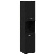 Mobile da Bagno | Armadio da bagno Rovere Nero 30 x 30 x 130 cm Legno multistrato