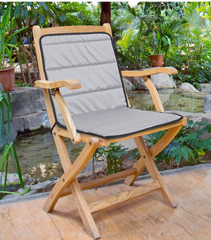 Cuscino trapuntato per sedia da giardino AIO FACTORY 50x50 cm impermeabile grigio scuro