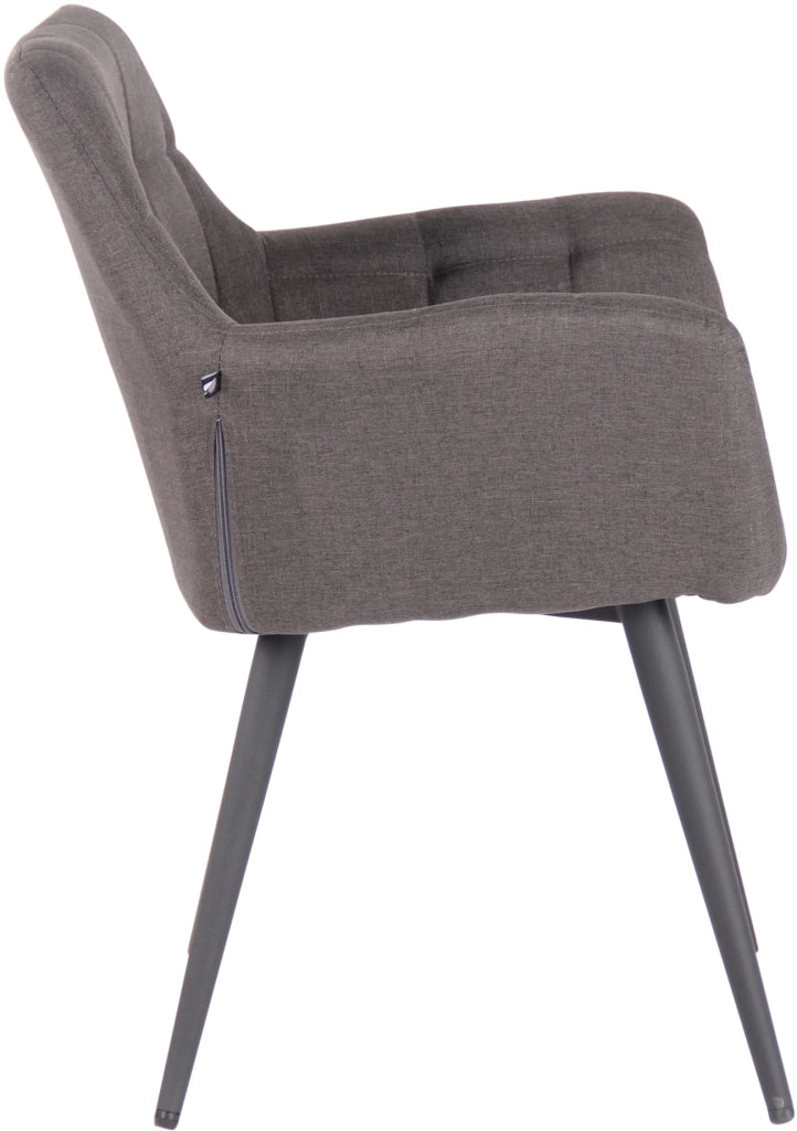 Poltroncina soggiorno Lyss in tessuto grigio scuro