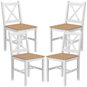 Sedia da pranzo design moderno ¨C Zephmum ¨C Struttura in legno, rivestimento in tessuto grigio, 4 pezzi
