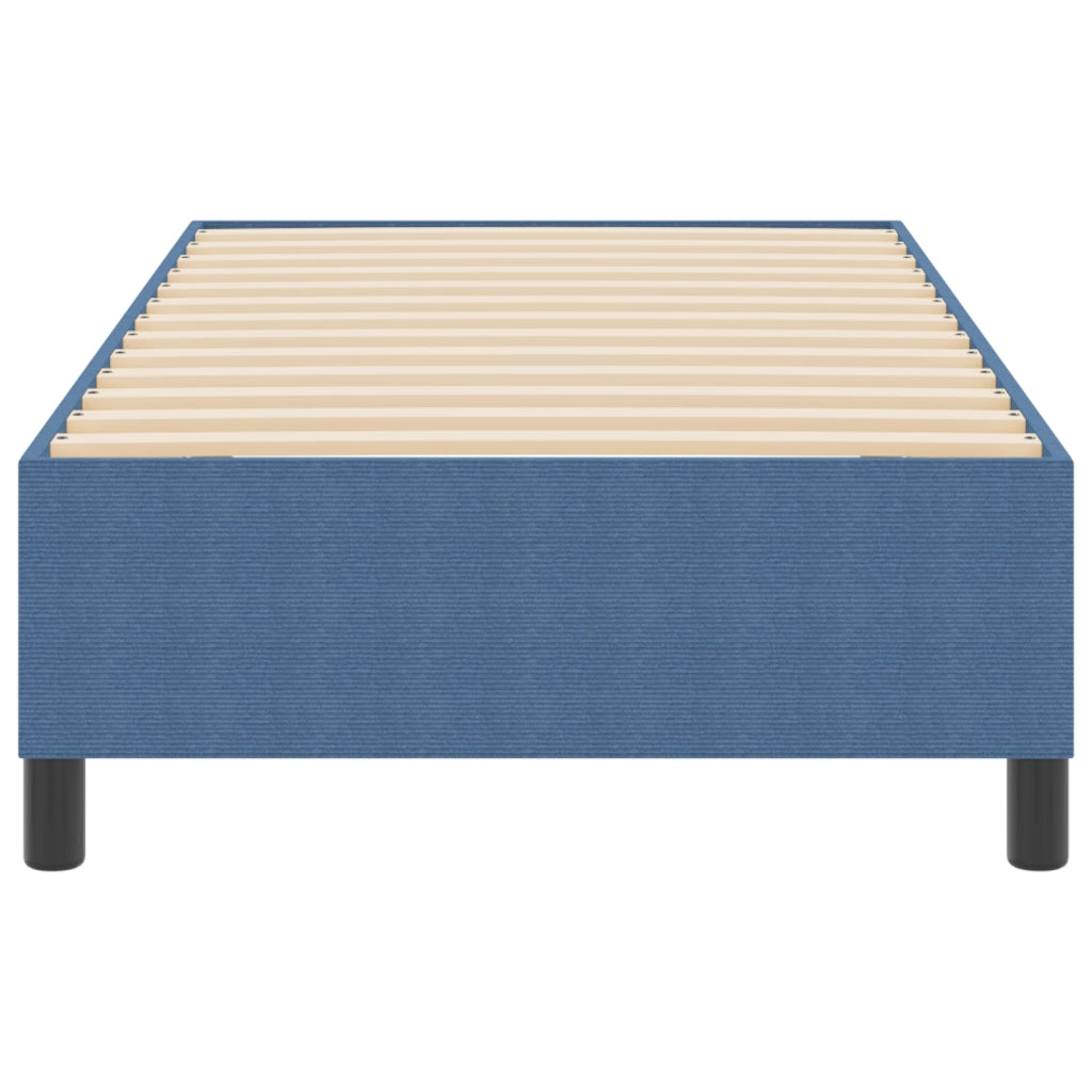 Letto con Rete a Molle Blu 80x200 cm in Tessuto Velluto a Coste