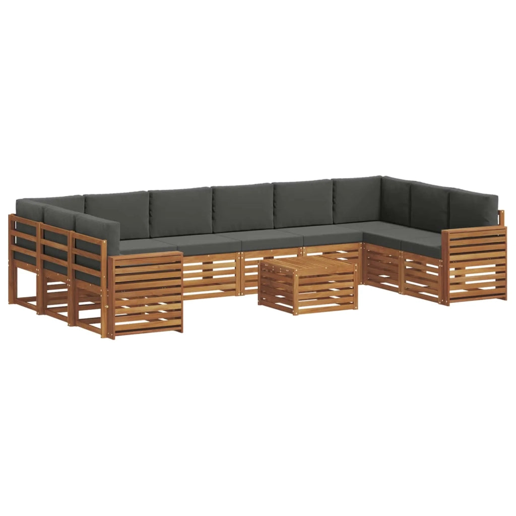 Set di divani da esterno 11 pcs Naturale e Antracite