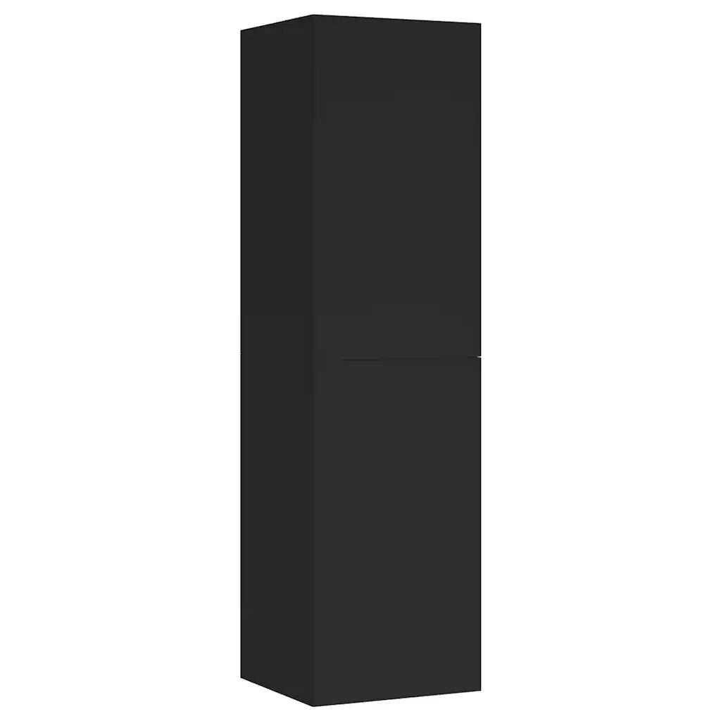 Mobili Porta TV 2pz Neri 30,5x30x110 cm in Legno Multistrato
