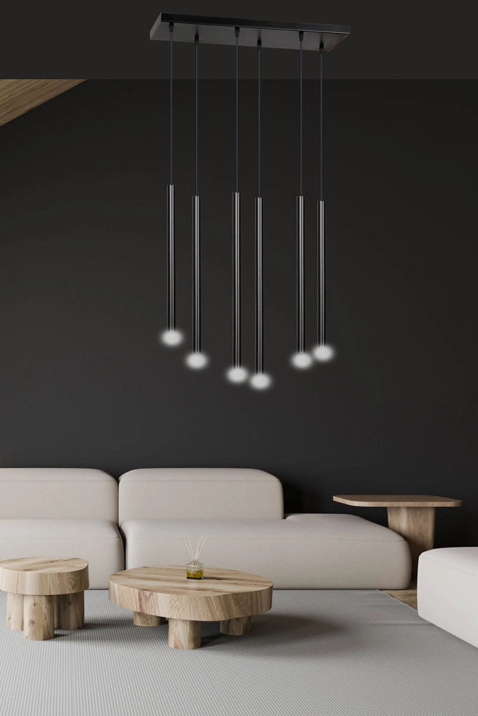 Lampadario Emibig Selter 6 Nero 6xG9 metallo 59cm H120cm